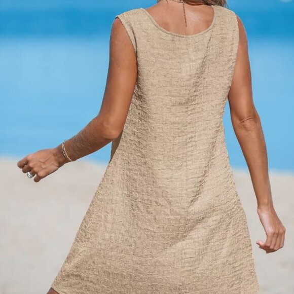 Overlap Collar Sleeveless Midi Dress - Picture 2 of 4